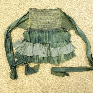 Free People Denim Wrap Top